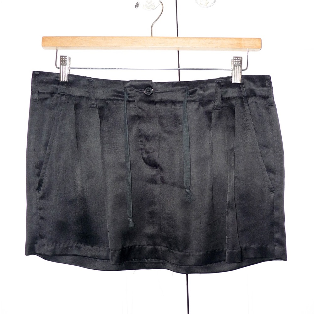 Ann Demeulemeester 90s Vintage Black Micro Mini Skirt FR40
